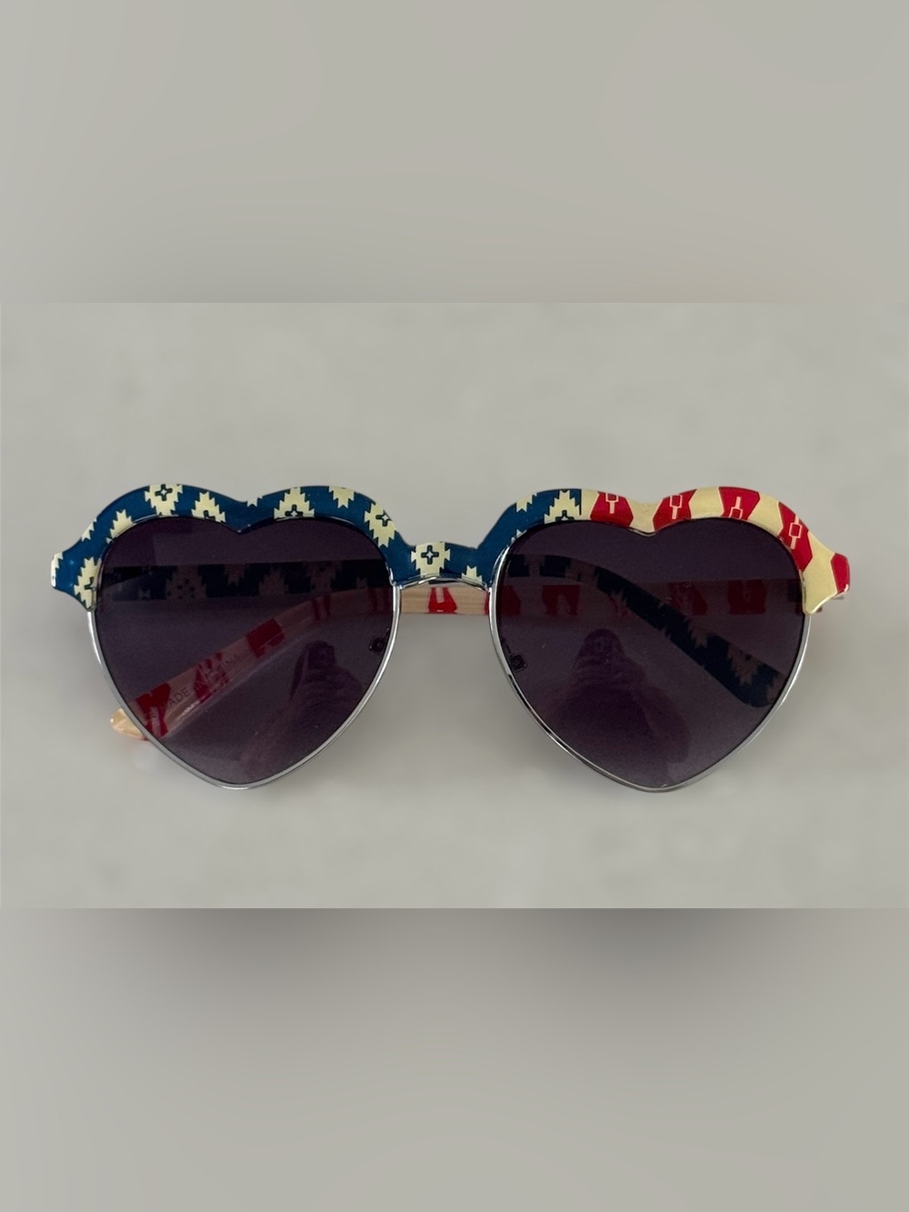 Heart Shaped Aztec Sunglasses USA Patriotic